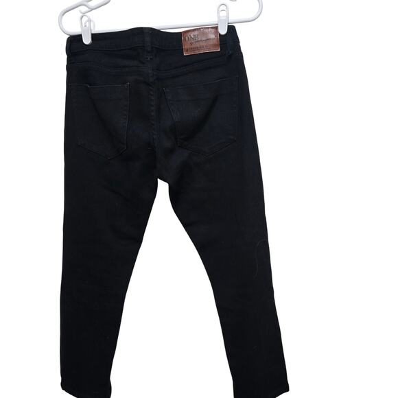 One Teaspoon Freebird II Jeans 28 Black Zip Hem Distressed Flawed - Picture 2 of 8